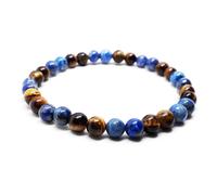 Bracciale con pietre Occhio di Tigre e Lapislazzuli Blu braccialetto Uomo perle
