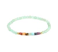 Bracciale con pietre preziose - Bracciale con pietre naturali 7 Chakra Ametiste Cristallo di quarzo rosa 4 mm Mini braccialetti con perline Bracciali Gioielli Donna, avventurina verde, Taglia unica