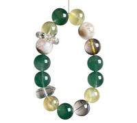 Bracciale con pietre preziose di cristallo naturale, per uomini e donne, quarzo trasparente, fluorite verde, fantasma bianco, citrino, gioiello di lusso con pietre preziose