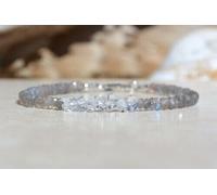 Bracciale con pietre preziose naturali delicate Labradorite + Herkimer...