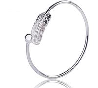 Bracciale con polsino in piuma Bracciale con apertura regolabile da donna Bracciale con foglie Professionale e Moda