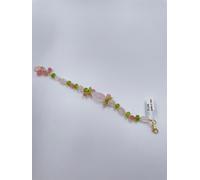Bracciale con quarzo rosa peridoto verde e agata rosa