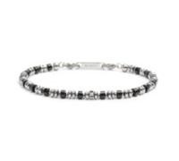 Bracciale con rondelle in pietra ed elementi in ematite