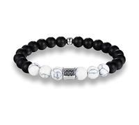 Bracciale Con Segni Zodiacali In Pietra Opaca Da 8 Mm Dell'Acquario - Braccialetti Con Perline Elastiche Bianche, Braccialetti Con Oroscopo Costellazione Vintage Gioielli Per Uomo Donna, Acquario