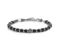 Bracciale con sfere in onice nera e pietra lavica