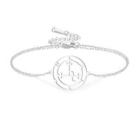 Bracciale con sigillo di Lilith realizzato a mano regolabile corda intrecciata con corda bracciali Lilith dea pagana mitologia pagana stregoneria amuleto gotico gioiello portafortuna (Argento 1)