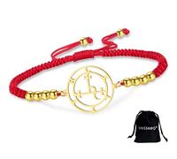 Bracciale con sigillo di Lilith realizzato a mano regolabile corda intrecciata con corda bracciali Lilith dea pagana mitologia pagana stregoneria amuleto gotico gioiello portafortuna (Stringa di G-R)