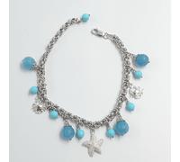 Bracciale con stella marina in argento 925% pietre dure
