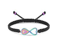 Bracciale con urna a forma di cuore dell'infinito per cenere, animali domestici, cane, gatto, impronte di zampa, gioielli per cremazione, corda intrecciata, bracciale regolabile, regalo per uomo e