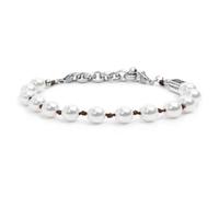 Bracciale cordino marrone con perle 8mm