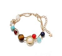 Bracciale Cosmic Galaxy Otto pianeti Braccialetto di fascino in pietra naturale Braccialetti costellazione, oro Creativo e utile Deft e Professional