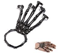 Bracciale cranico gotico con anelli di dito esagerate scheletro carrello a mano bracciale punk punk artigli ornamenti Accessori per scheletro per le dita per il costume da cosplay del festival