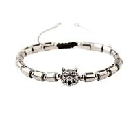 Bracciale creativo con perline testa di leopardo per uomo Accessori geometrici che preservano il colore(Silver)