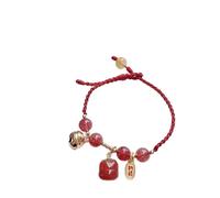 Bracciale cristallino Fengshui 7A Lucky Cucile per cachi Bracciale Bracciale Fraccia intrecciata intrecciata di gioielli per le vacanze in quarzo Attrarre denaro per la prosperità Luck Cinnabar
