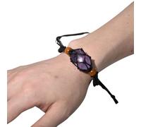 Bracciale cristallino - Pietra di bracciale | Bracciale a supporto di pietra vuoto regolabile - Cage a sospensione in quarzo per la produzione di gioielli fai -da -te, collane e pe
