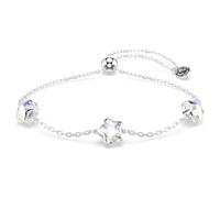 Bracciale cromato, stella, bianco, finitura rodiata