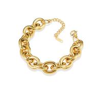Bracciale Cuban Chain Donna Spesso Chunky HipHop Oro Regolabile Anallergici