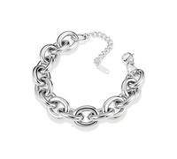 Bracciale Cuban Chain Spesso Chunky Hip Hop Argento Regolabile Anallergici
