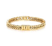 Bracciale Cubano da Uomo Personalizzato con 1-6 Nomi Regalo per Festa Del Papà Natale San Valentino per Uomo (Oro-2 nome)