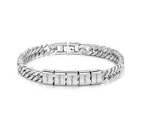 Bracciale Cubano da Uomo Personalizzato con 1-6 Nomi Regalo per Festa Del Papà Natale San Valentino per Uomo (5 nome)