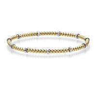 Bracciale Cubico Elastico Rollo in Oro Giallo Bianco 585 per Donne 2 Mm