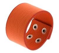 Bracciale Cuoio Uomo,Braccialetto Da Polso Largo In Pelle Semplice E Personalizzato Intrecciato A Mano, Braccialetti Regolabili In Pelle Con Anello Alla Moda, Per Uomo E Donna, Arancione