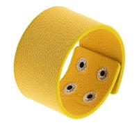 Bracciale Cuoio Uomo,Braccialetto Da Polso Largo In Pelle Semplice E Personalizzato Intrecciato A Mano, Braccialetti Regolabili In Pelle Con Anello Alla Moda, Per Uomo E Donna, Giallo