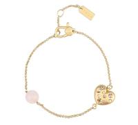 Bracciale cuore con brillanti e perla rosa