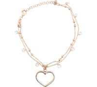 BRACCIALE CUORE E PERLE DI ZIRCONI ARGENTO 925 ROSé ANALLERGICO GIOIELLI ARVI