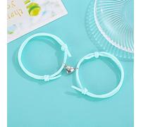 Bracciale da Coppia Che brilla nella Notte oscura per Donna Uomo Accoppiamento a Forma di Cuore Chiusura IC attira Gioielli d'Amore Regalo