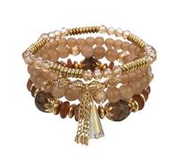 Bracciale da donna boho | impilabile con perline di cristallo Hamsa | simbolo di protezione regalo per Natale | bracciale rappresenta la vostra libertà interiore, pace e bellezza, Mittelgroße, Metallo