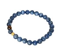 Bracciale da donna con cristalli di occhio di tigre blu, gioiello con perline naturali impilabili for l'uso quotidiano, design multistrato regolabile in stile bohémien.(Bluea)