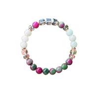 Bracciale da Donna con Perline In Pietra Naturale Fatto a Mano, Bracciale Elasticizzato In Opale Bianco e Avventurina Verde Rosa da 8mm, Bracciale Yoga Regolabile per Donne, Ragazze e Adolescenti Da