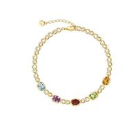 Bracciale da donna con simbolo dell'infinito in argento 925 multicolore, 23 cm