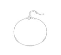 Bracciale da donna delicato bracciale da donna elegante catena con piccolo diamante 0,2 ct oro bianco/platino, 19+3CM, Oro bianco 18 carati, Diamante