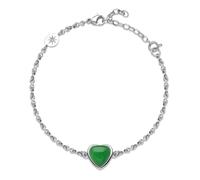 Bracciale da Donna della Collezione Essential. Bracciale in Acciaio 316L con Centrale in Giada Verde. La referenza è: BNL139