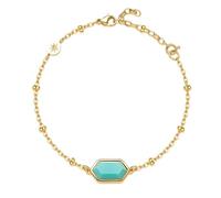 Bracciale da Donna della Collezione Essential. Bracciale in Acciaio 316L Finitura in pvd Colore Oro con Centrale in amazzonite. La referenza è: BNL138