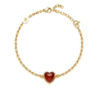 Bracciale da Donna della Collezione Essential. Bracciale in Acciaio 316L Finitura in pvd Colore Oro con Centrale in Agata Rossa. La referenza è: BNL140