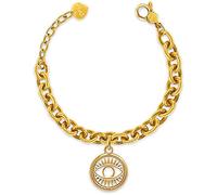 Bracciale da donna della collezione victoria di Ops Objects. Bracciale rolò realizzato in ottone placcato oro 24 k con pendente occhio. La chiusura è con moschettone. La referenza è ops-lux72