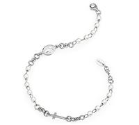 Amen Bracciale Rosario in Argento 925 con Perle - Rodio