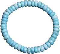 Bracciale da donna elasticizzato con perline di abaco in pietra preziosa naturale Larimar blu da 8 mm
