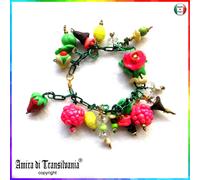 Bracciale da Donna Gioiello Braccialetto Catenina Pendenti Bigiotteria Frutta