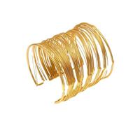 Bracciale da donna in acciaio inossidabile a più strati con cinturino in metallo antiruggine minimalista con placcatura in PVC per gioielli da polso senza tempo, Metallo, Nessuna pietra preziosa