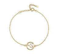 Bracciale da donna in argento con il vostro segno zodiacale in pietre di zirconio brillanti. Bracciale in argento per donna, ragazza ideale come regalo (mamma, amiche) (Cancro, Placcato oro)