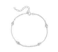 Bracciale da donna in argento con quattro zirconi scintillanti. Bracciale in argento per donna, ragazza ideale come regalo (mamma, amiche, compleanno...) Gioielli da donna (Argento Placcato)
