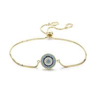 Bracciale da Donna in Argento Sterling 925 con Gioielli in Pietra Blu Cz Charm Evil Eye Barcelet Bracciali da Donna per Donna Turchia Boho