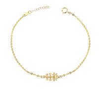 Bracciale da donna in oro 18 carati con croce di caravaca | regolabile 18 + 3 cm | Gioielli raffinati | Regalo per la festa della mamma e per le donne che vogliono essere mamme | Benedetta, Pequeño