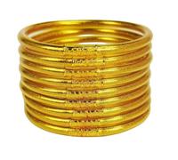 Bracciale da donna in silicone lucido a 9 strati con polvere d'oro a doppio incantesimo combinazione di tre incantesimi