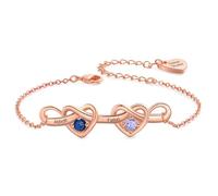 Bracciale Da Donna Personalizzato Con Pietra Portafortuna Bracciale Da Donna Con 2-4 Nomi Bracciale Regolabile Braccialetti Con Quadrifoglio Regali Di Compleanno Per Mamma Fidanzata (Rosa-2 nome)
