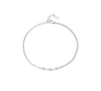 Bracciale da donna piccolo, stile vintage, con moissanite rotondo, in oro bianco, regalo da donna, 17+5CM, Oro bianco 18 carati, Moissanite